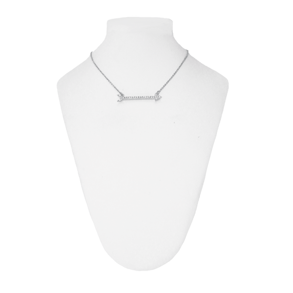 Silver Arrow Necklace with Swarovski Crystals from me.n.u