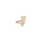 Double Heart Ring in Gold by me.n.u
