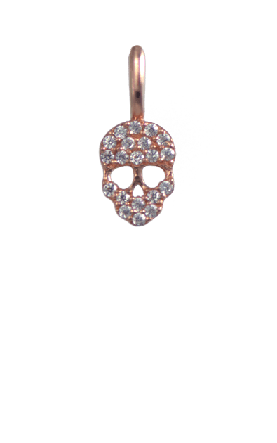 Crystal Rose Gold Charm - Skull