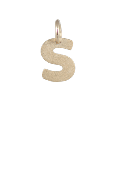 Girls Charms, Gold Block Letter S 