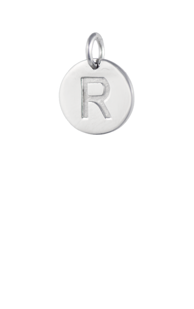 Tween Gift Ideas, Silver Disc Letter R Charm