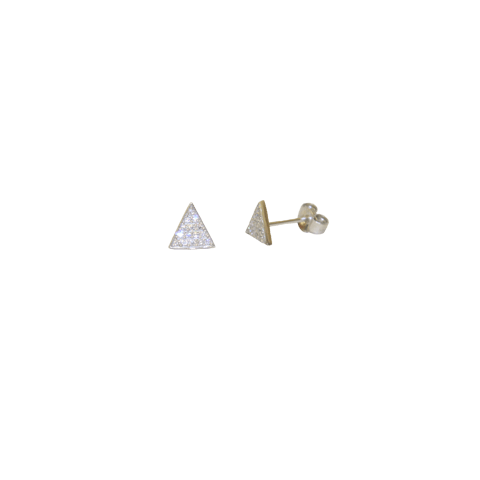 Silver Triangle Earrings with Swarovski Crystals